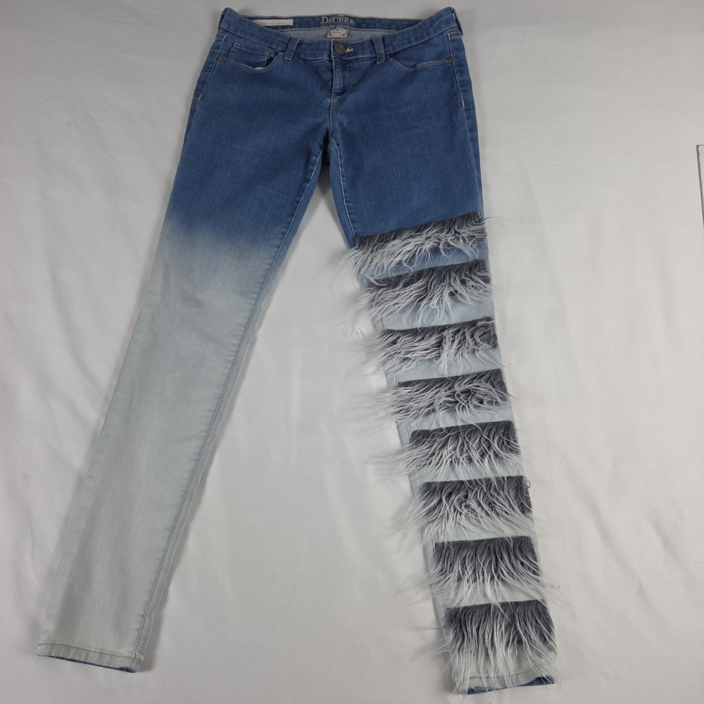Decree ombre Skinny Jeans Feather Fringe Size 9
